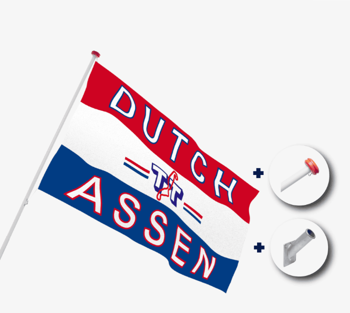 Komplettes Fahnenstange-Set mit TT-Flagge