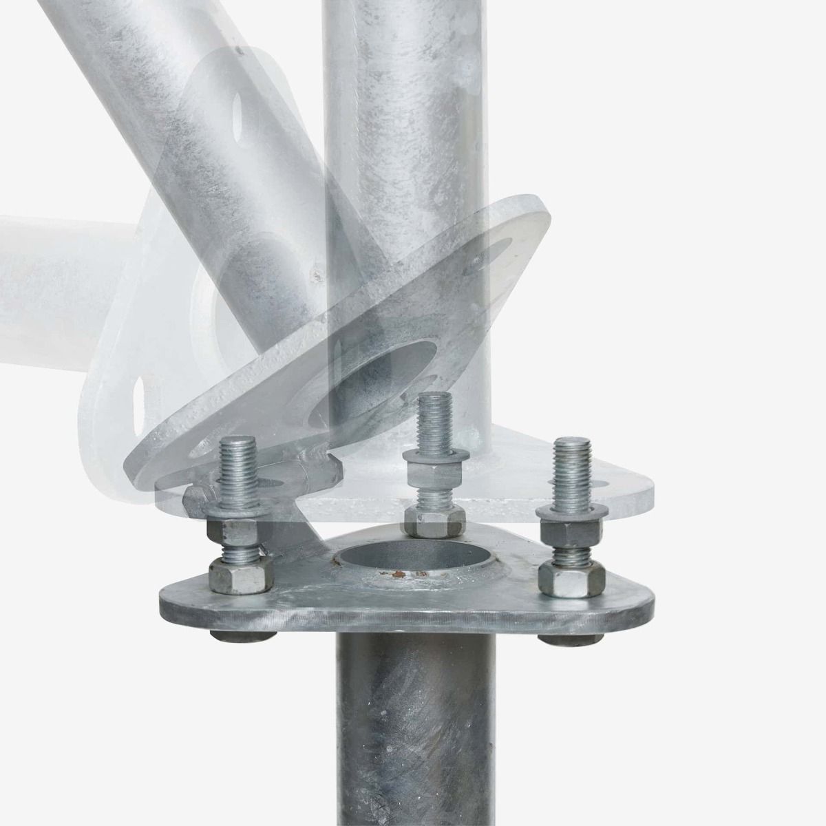 Bodenhalterung mit Stahlrohrverstärkung